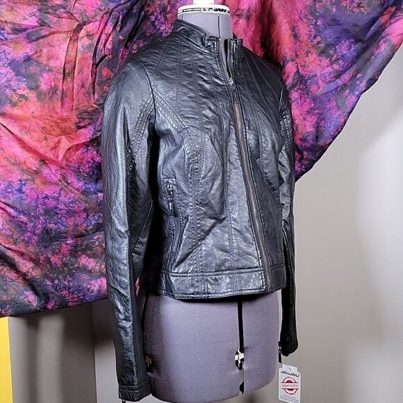 Jou Jou Juniors' Vegan Leather Jacket Sz S - Picture 2 of 13
